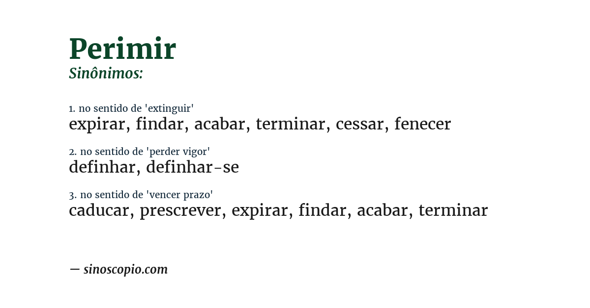 Sinônimo de perimir