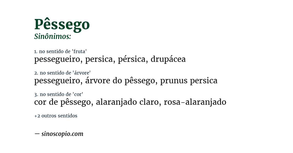 Sinônimo de pêssego