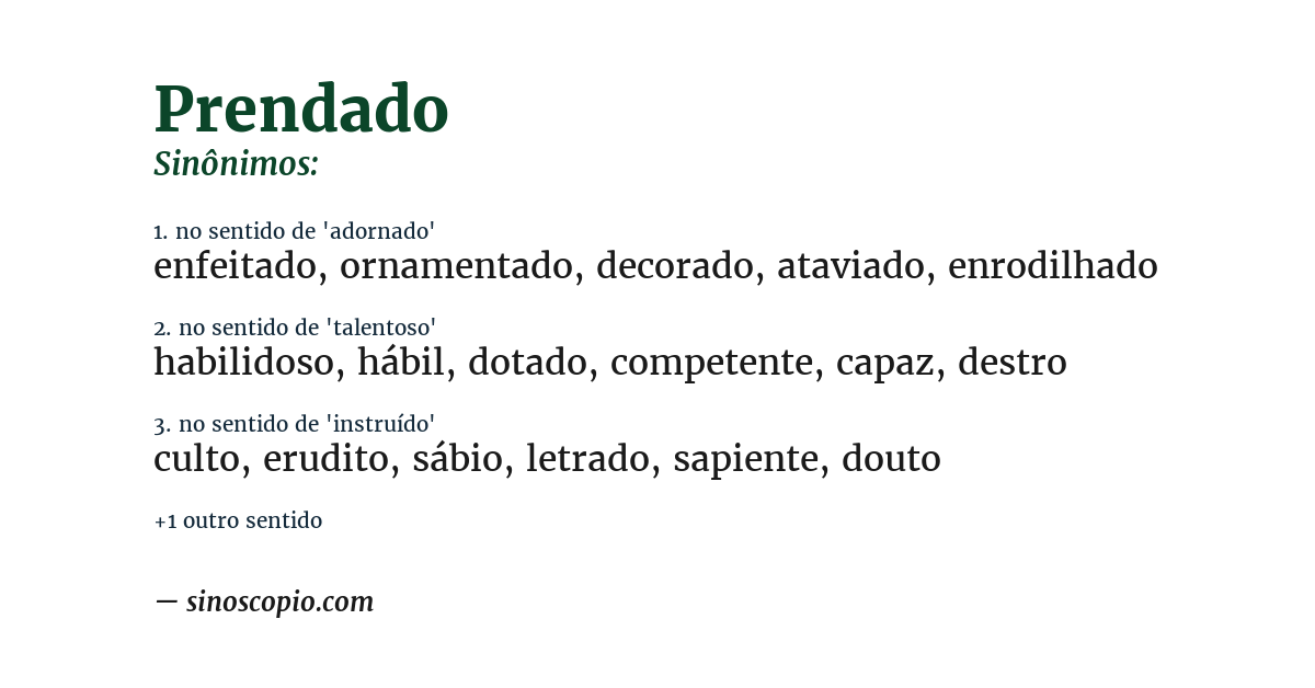 Sinônimo de prendado