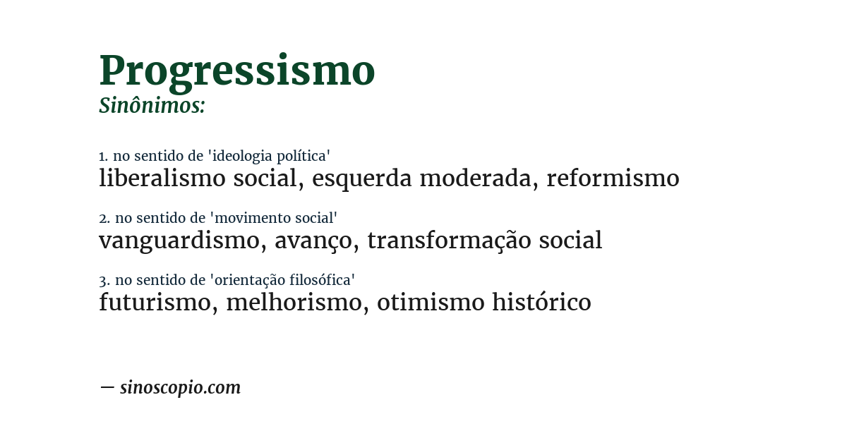 Sinônimo de progressismo