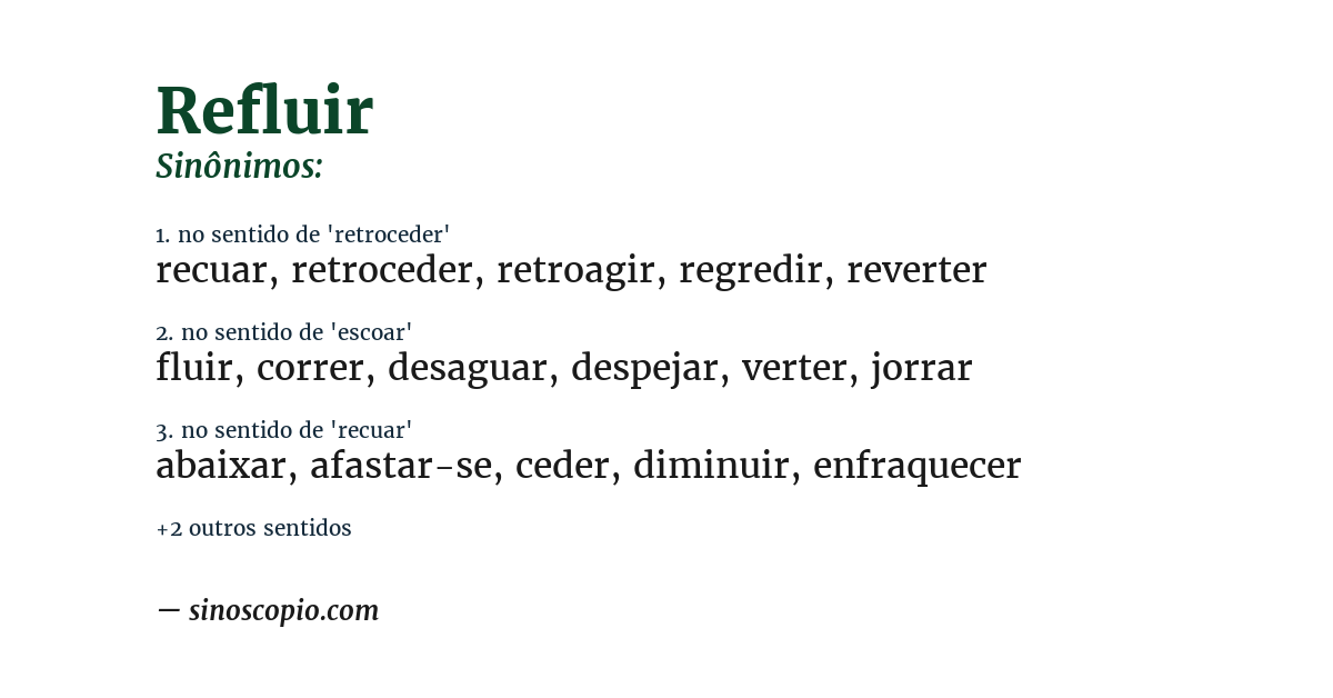 Sinônimo de refluir