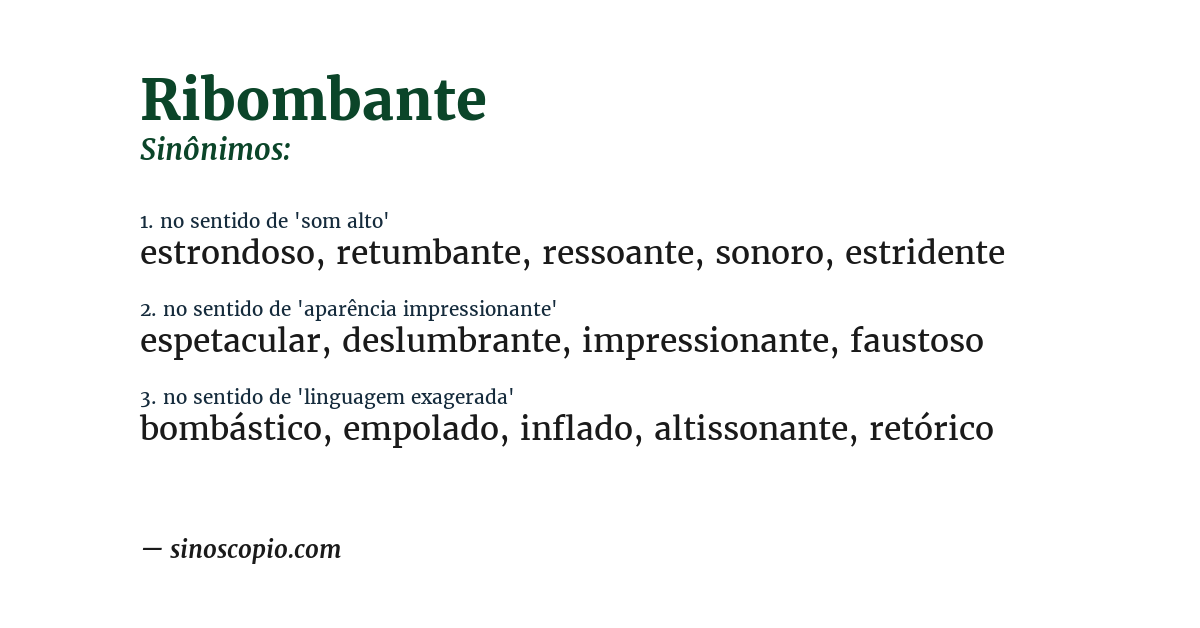 Sinônimo de ribombante