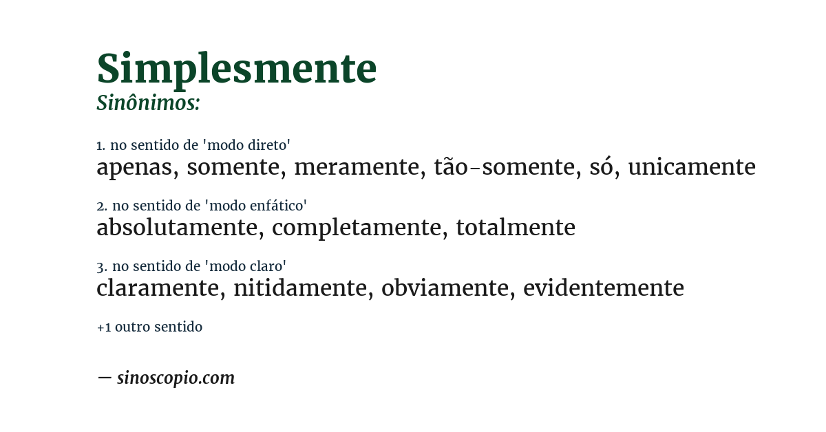 Sinônimo de simplesmente