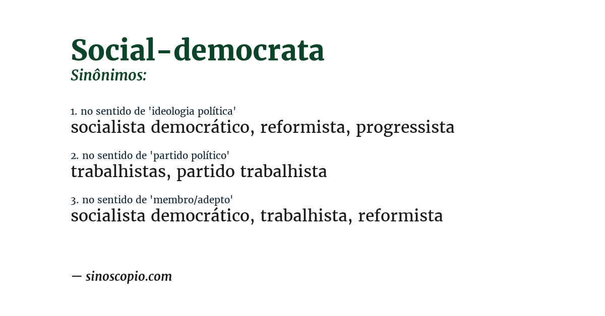 Sinônimo de social-democrata