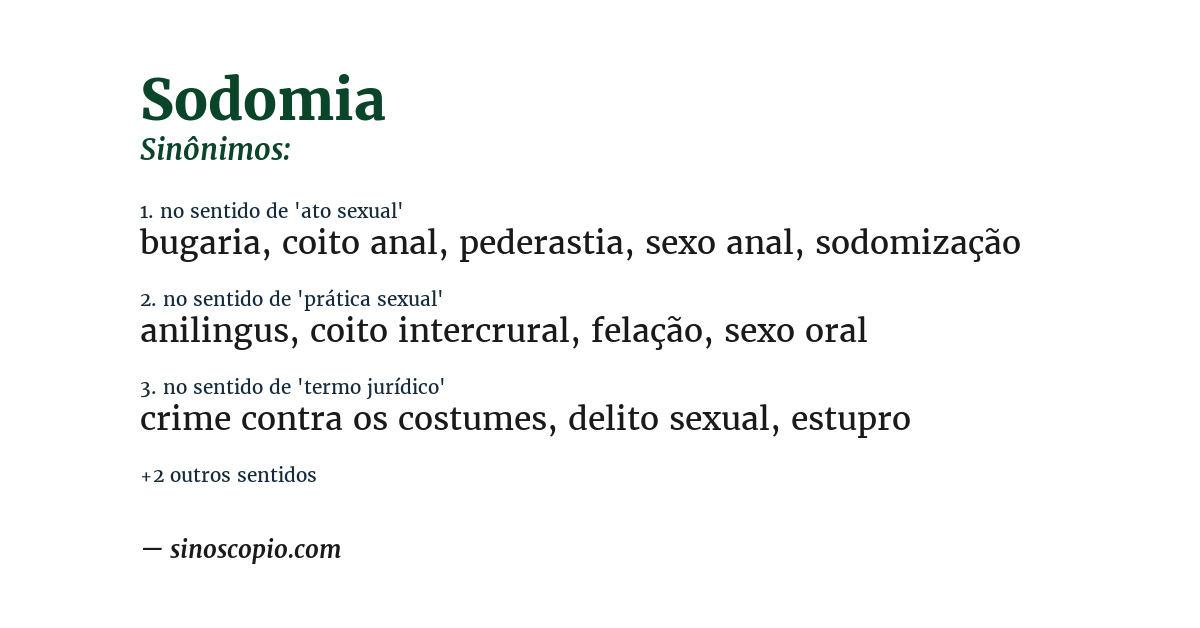Sinônimo de sodomia