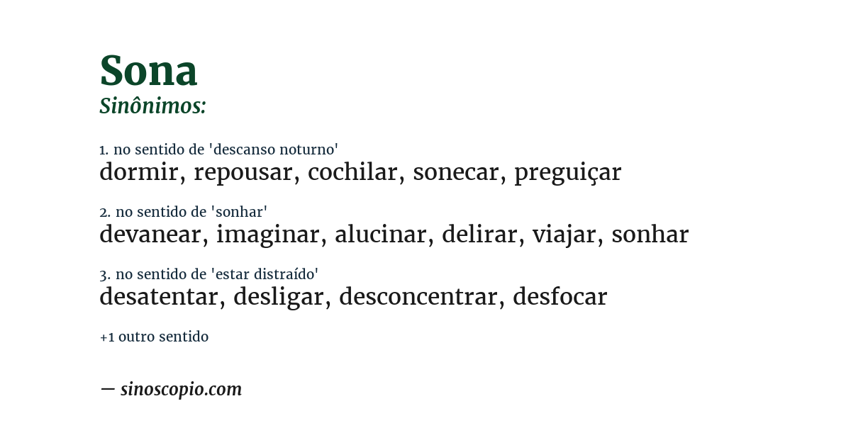 Sinônimo de sona