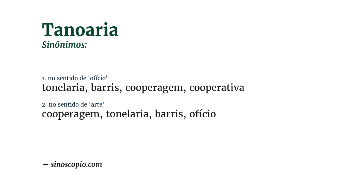 Sinônimo de tanoaria