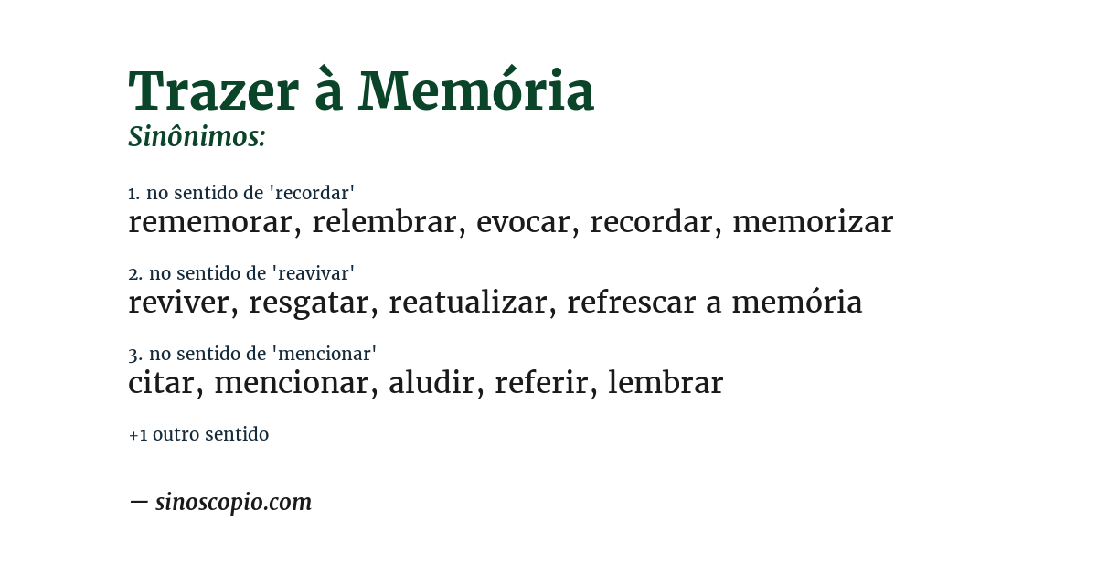 Sinônimo de trazer à memória