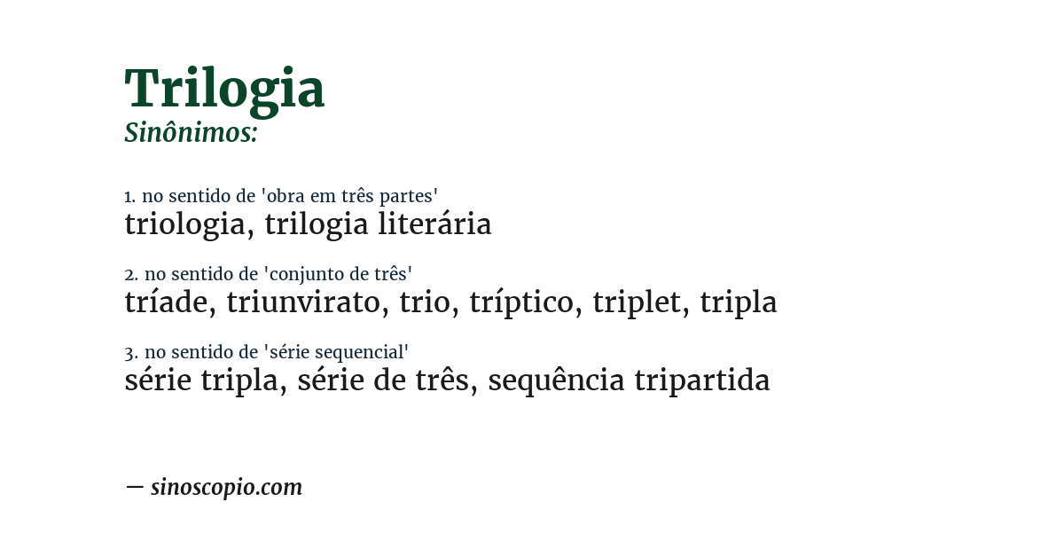 Sinônimo de trilogia