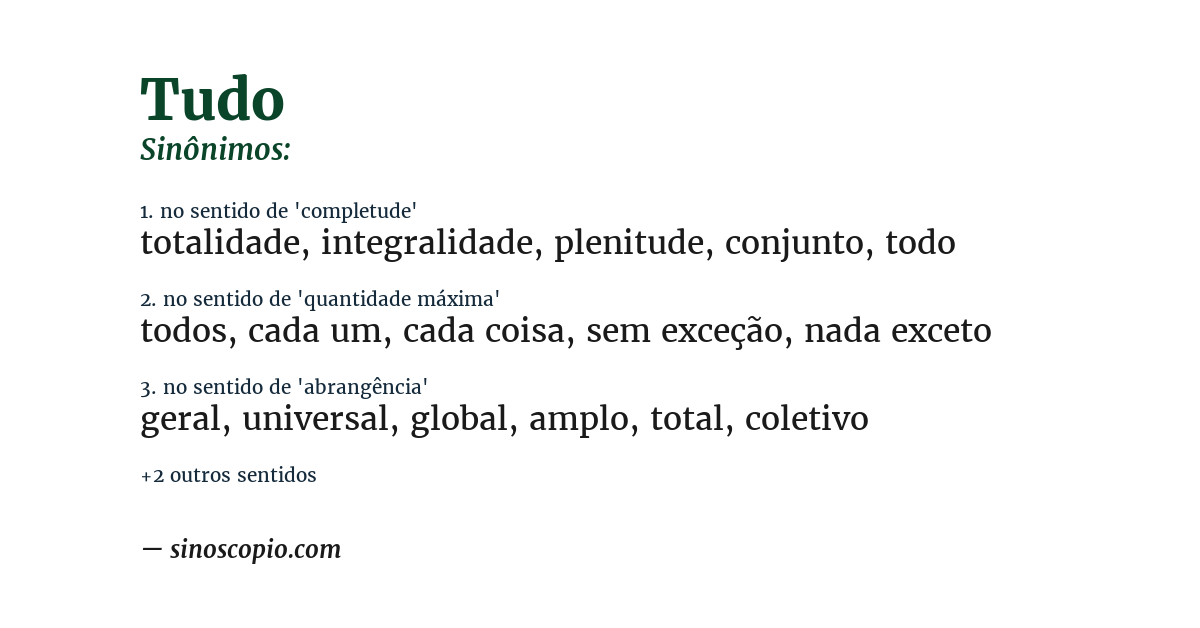 Sinônimo de tudo