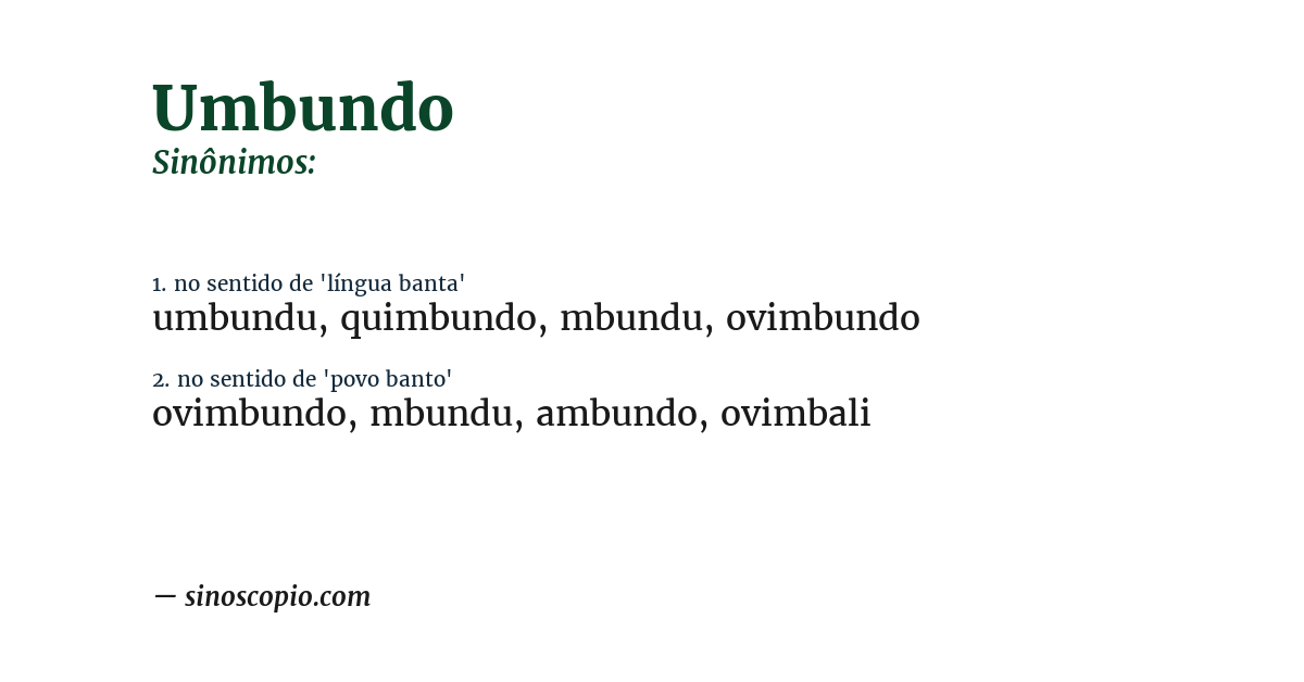 Sinônimo de umbundo