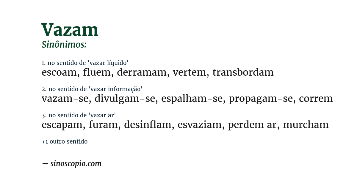 Sinônimo de vazam