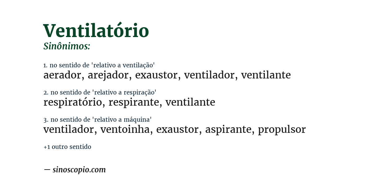 Sinônimo de ventilatório