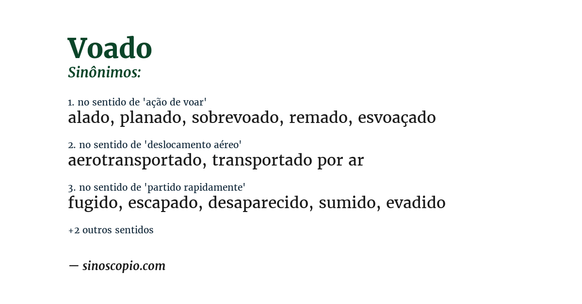 Sinônimo de voado