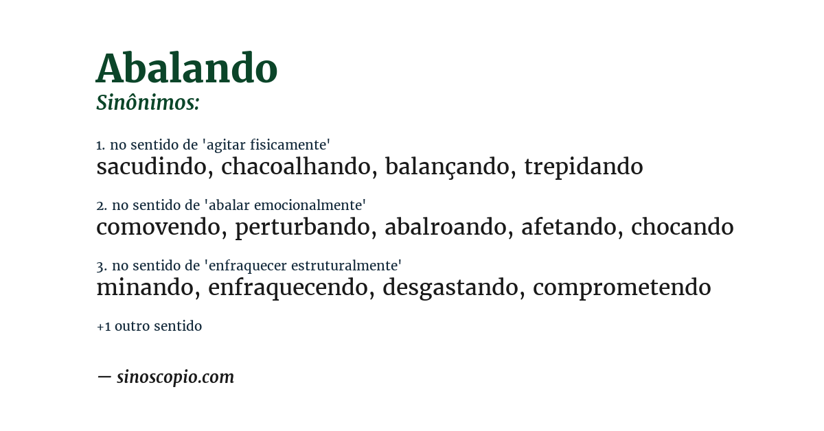 Sinônimo de abalando