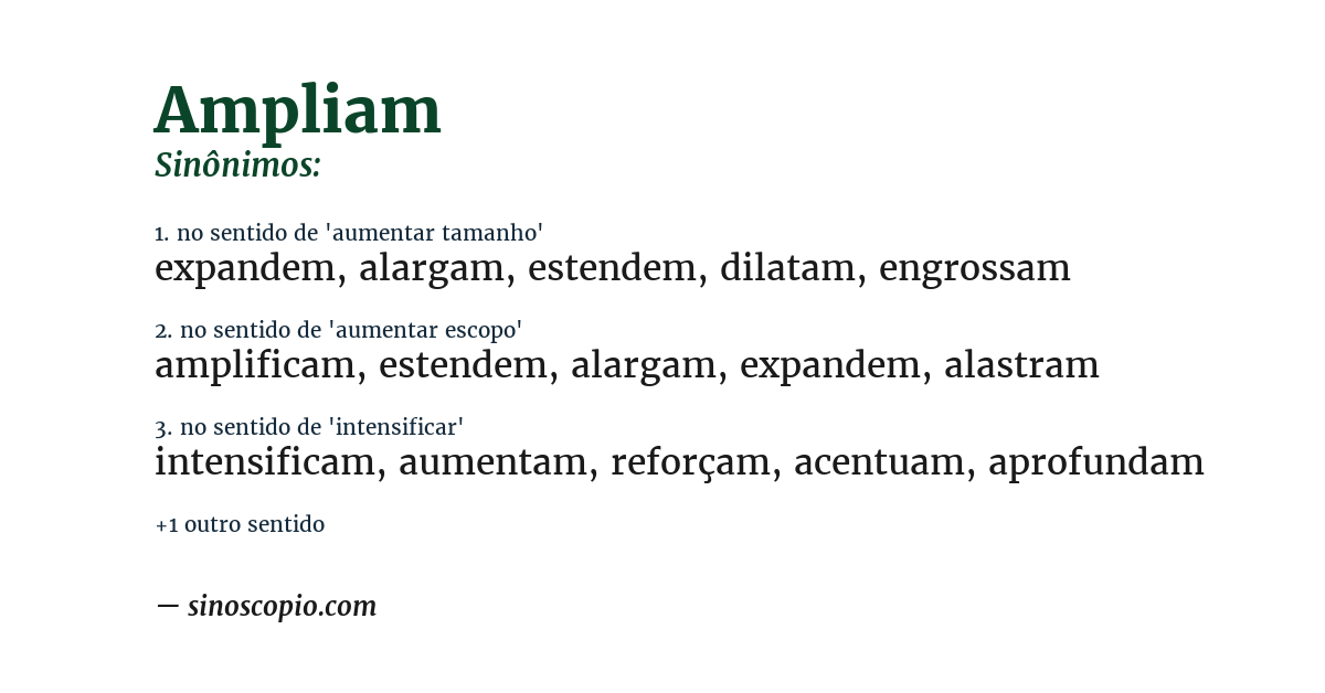Sinônimo de ampliam