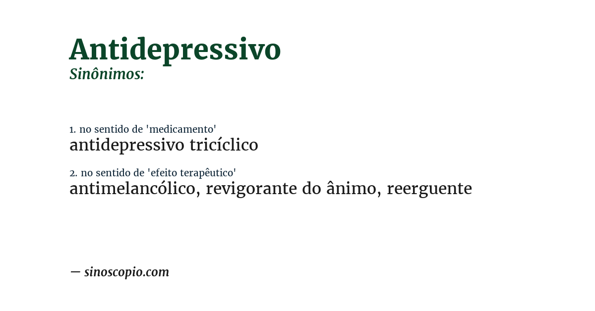 Sinônimo de antidepressivo