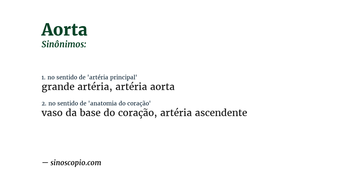 Sinônimo de aorta