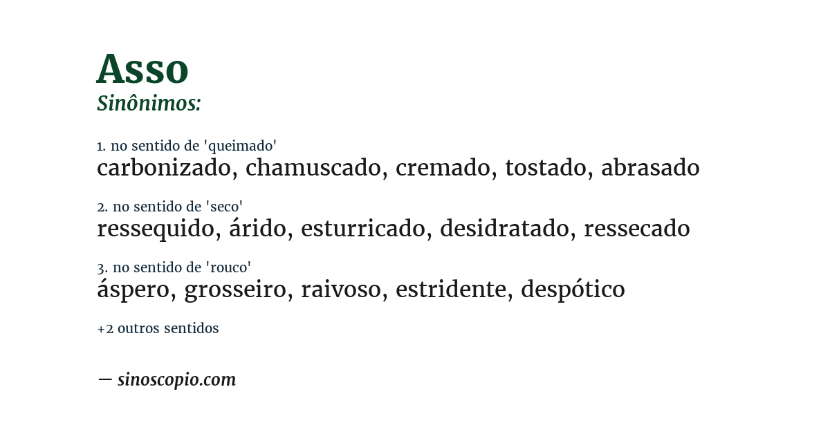 Sinônimo de asso