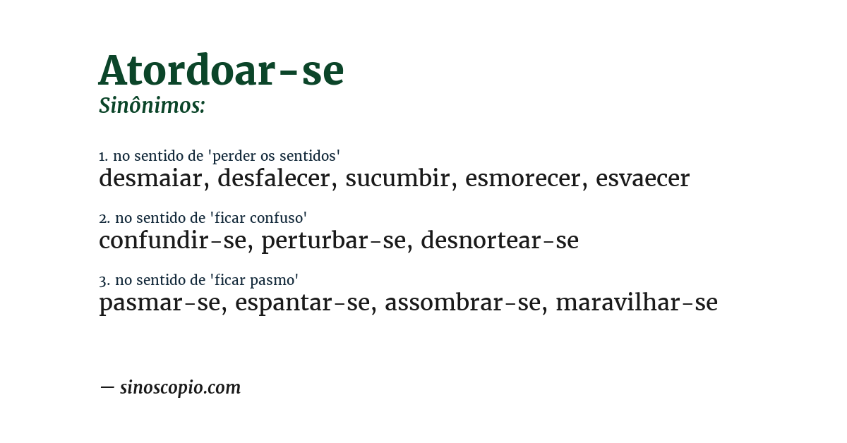 Sinônimo de atordoar-se
