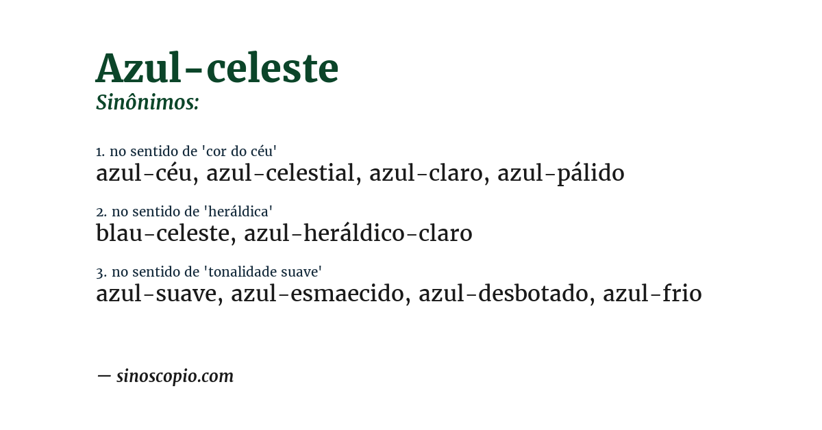 Sinônimo de azul-celeste