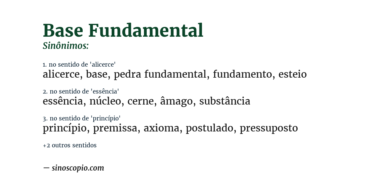 Sinônimo de base fundamental