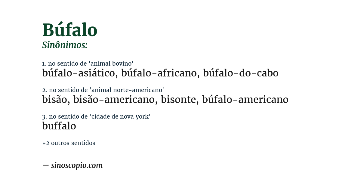 Sinônimo de búfalo