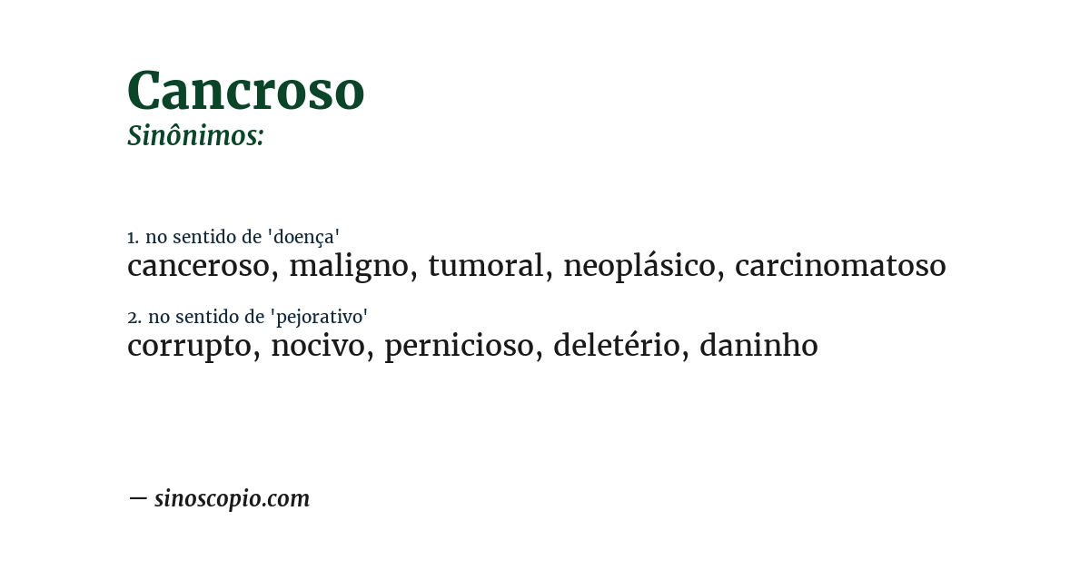 Sinônimo de cancroso