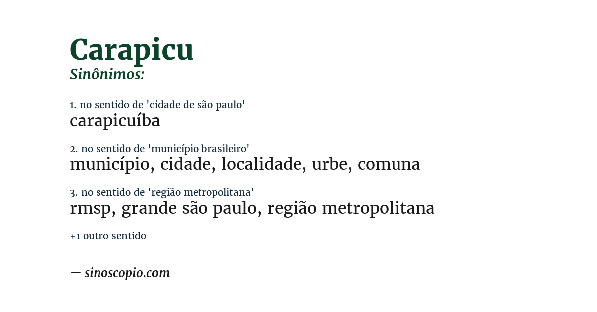 Sinônimo de carapicu