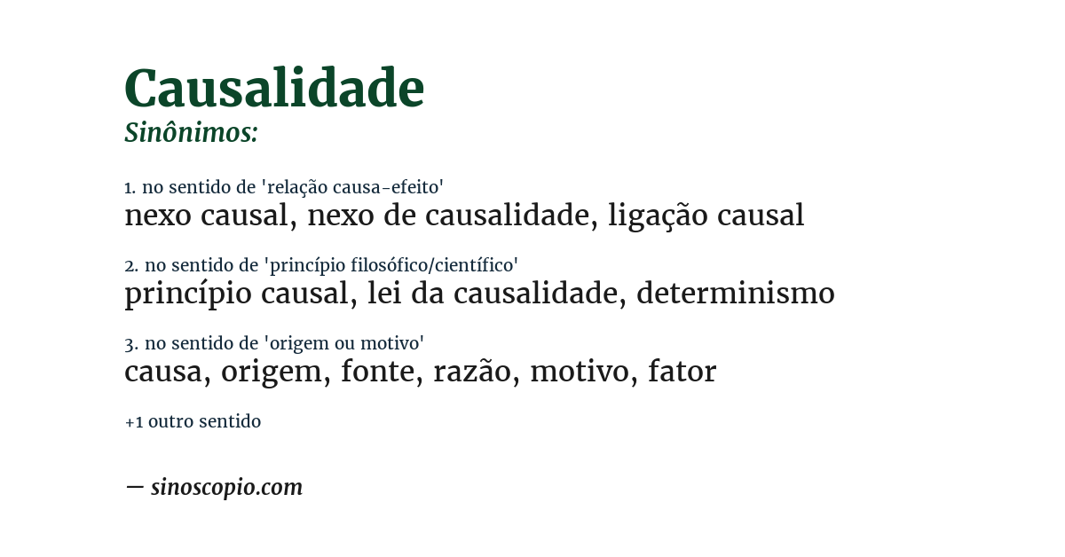 Sinônimo de causalidade