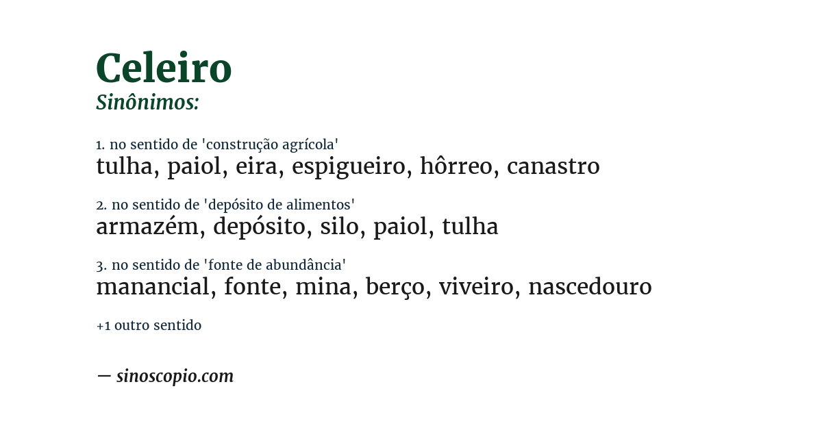 Sinônimo de celeiro