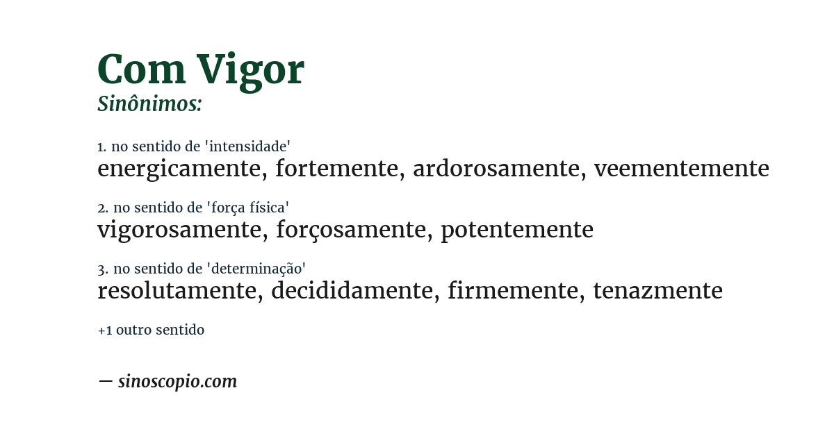 Sinônimo de com vigor