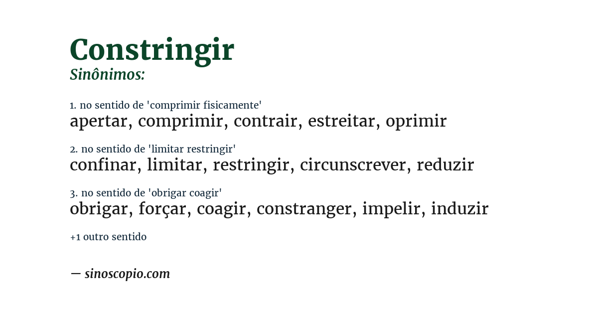 Sinônimo de constringir