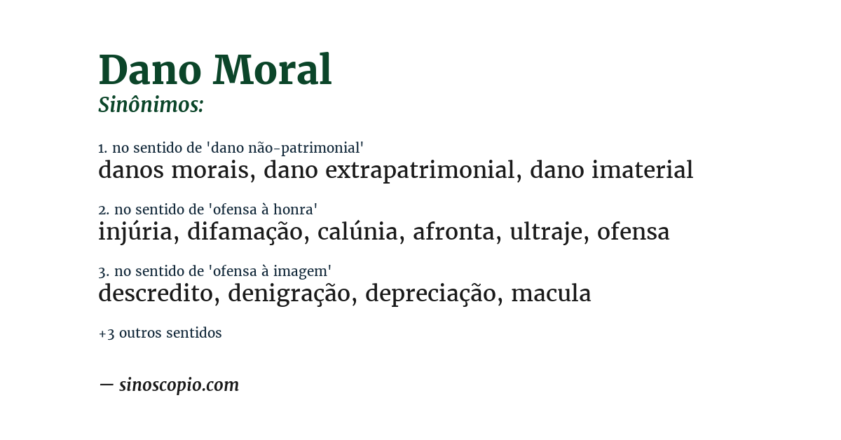 Sinônimo de dano moral