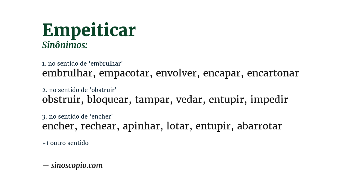 Sinônimo de empeiticar