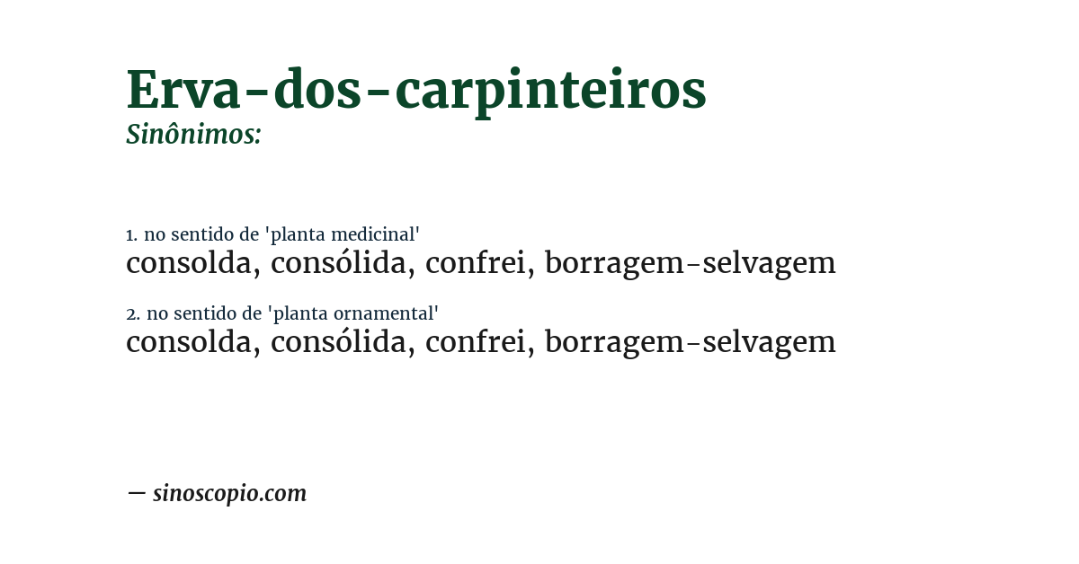 Sinônimo de erva-dos-carpinteiros