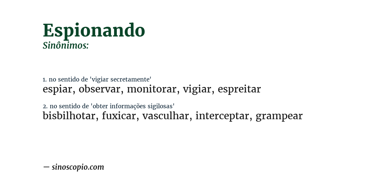 Sinônimo de espionando
