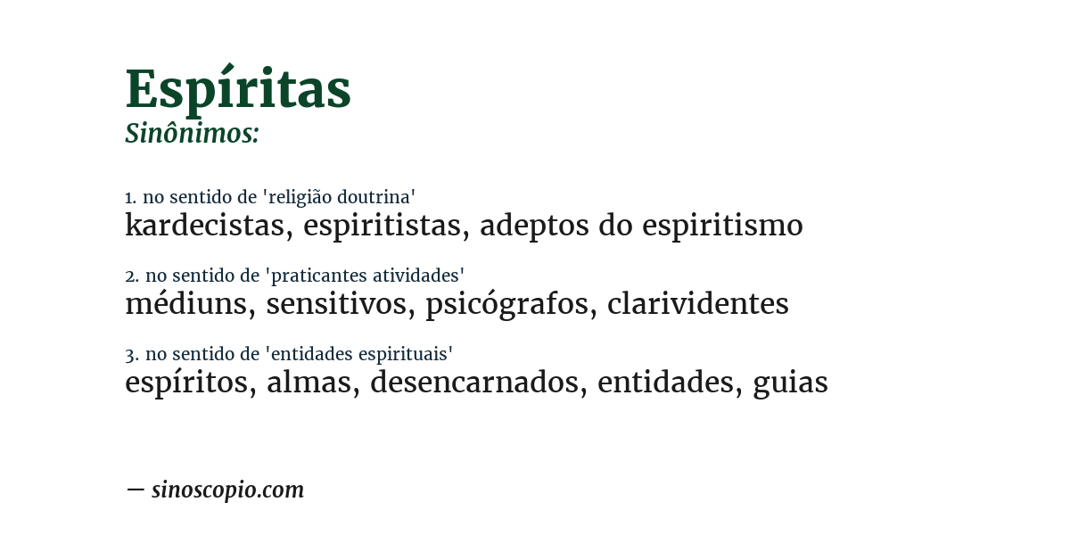 Sinônimo de espíritas