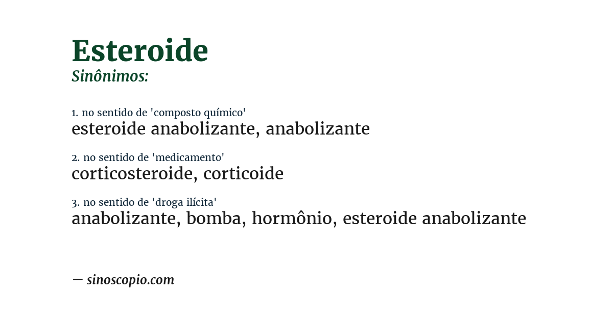 Sinônimo de esteroide