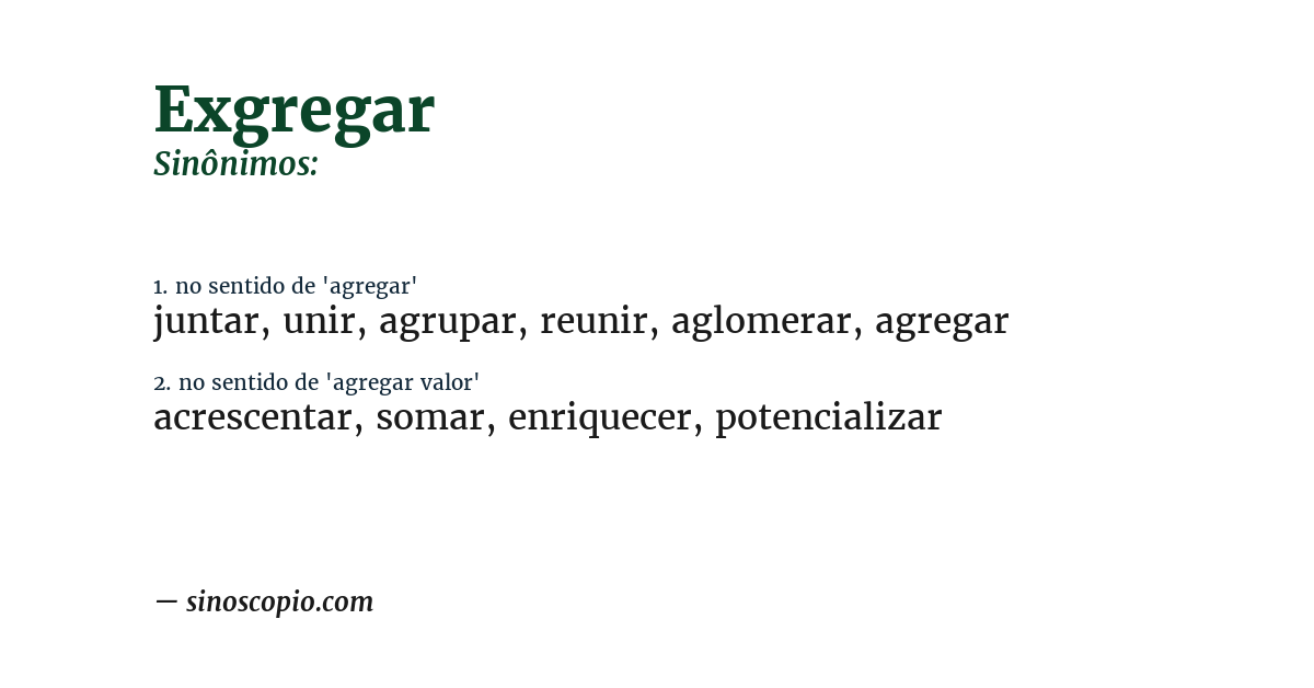 Sinônimo de exgregar