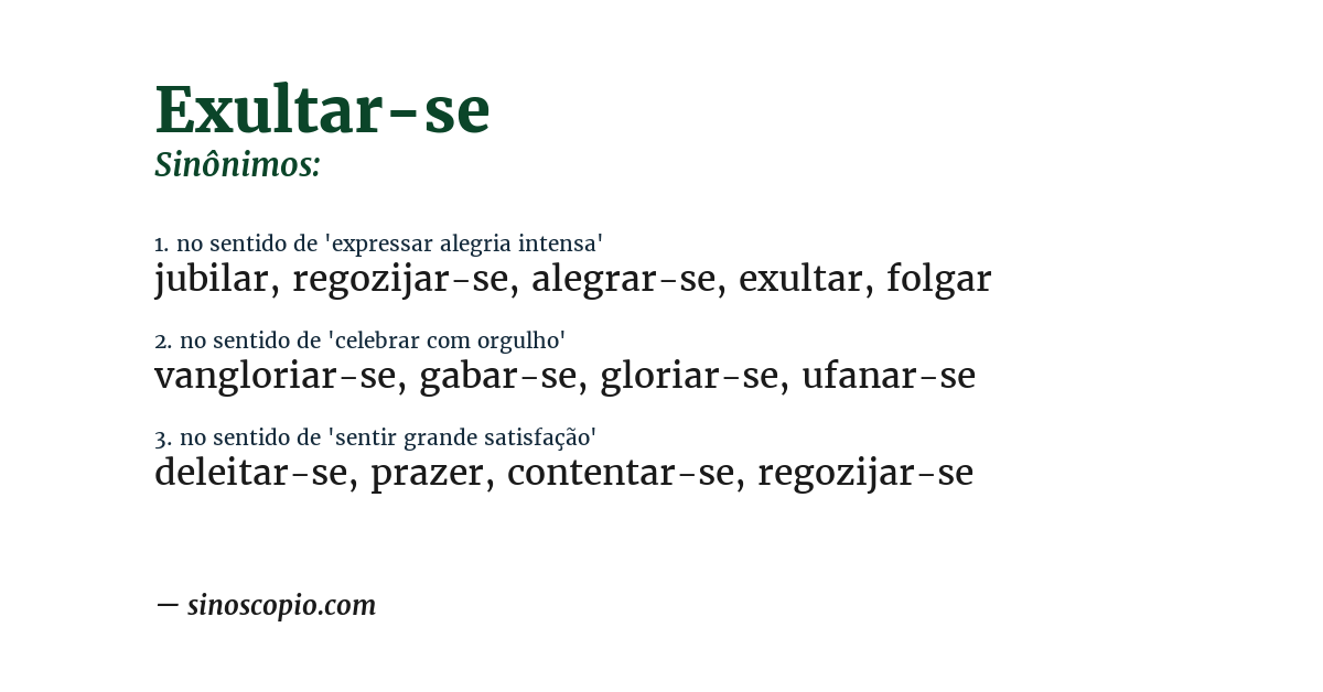 Sinônimo de exultar-se