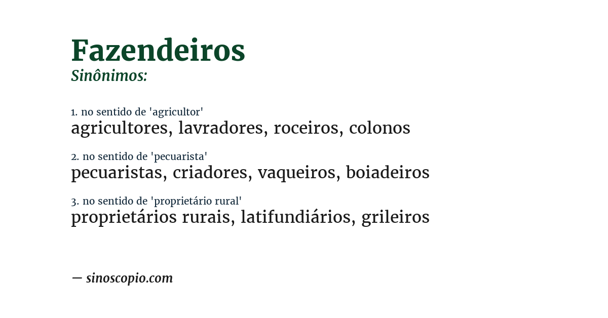 Sinônimo de fazendeiros