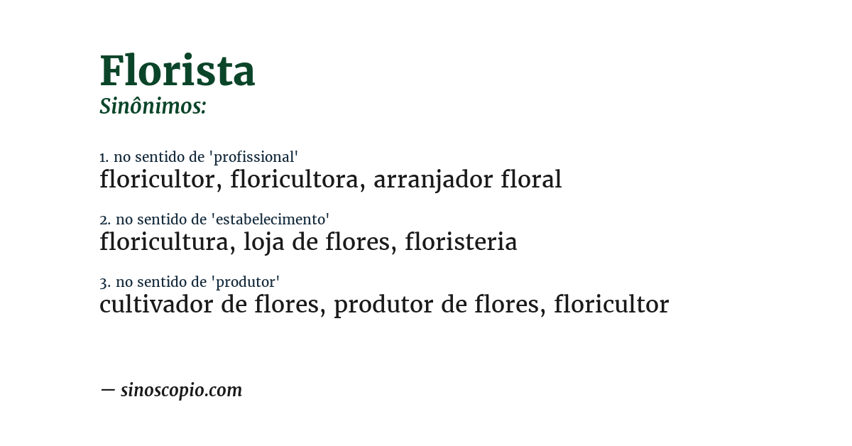 Sinônimo de florista