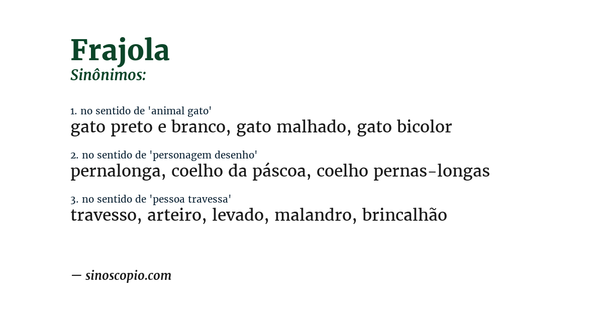 Sinônimo de frajola