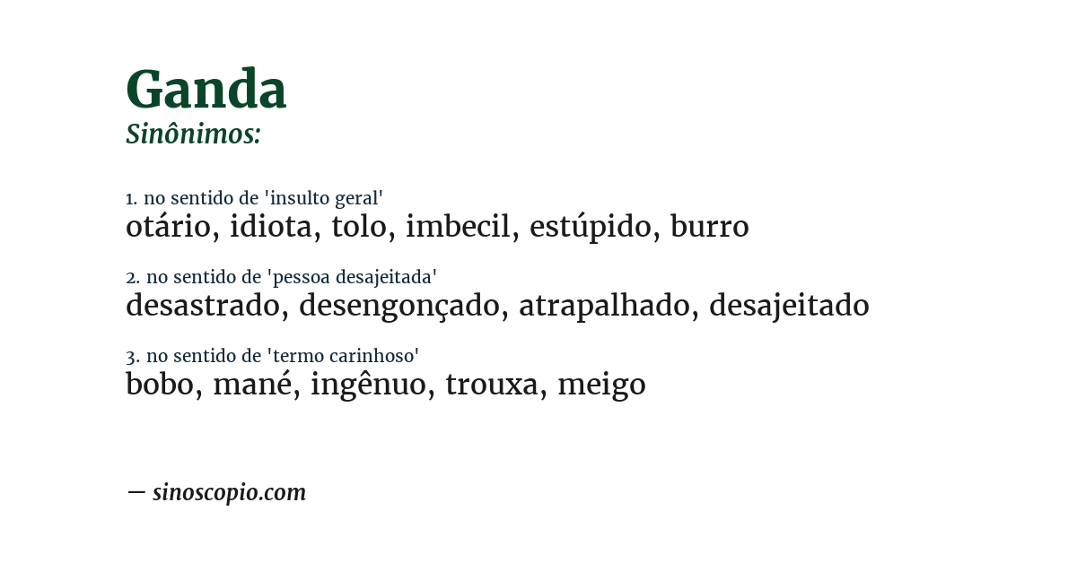 Sinônimo de ganda