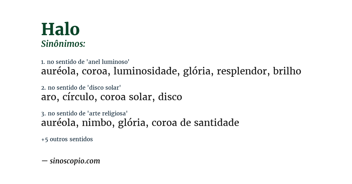 Sinônimo de halo