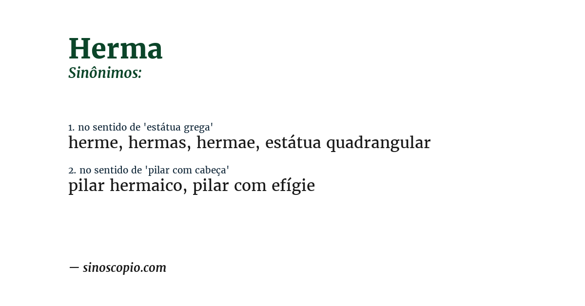 Sinônimo de herma