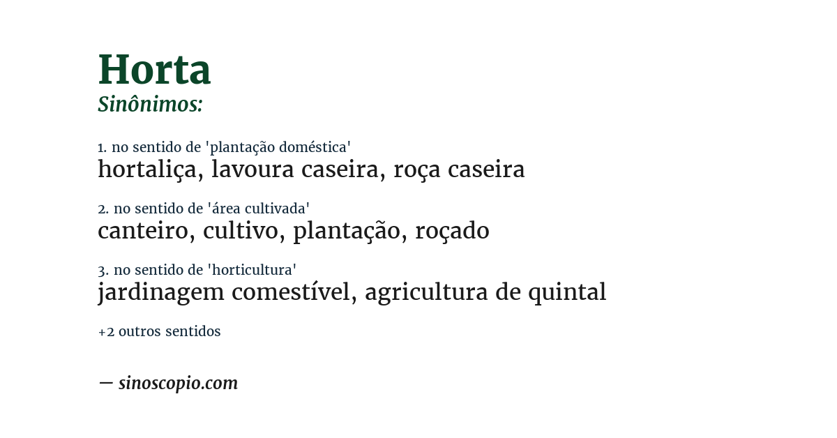 Sinônimo de horta