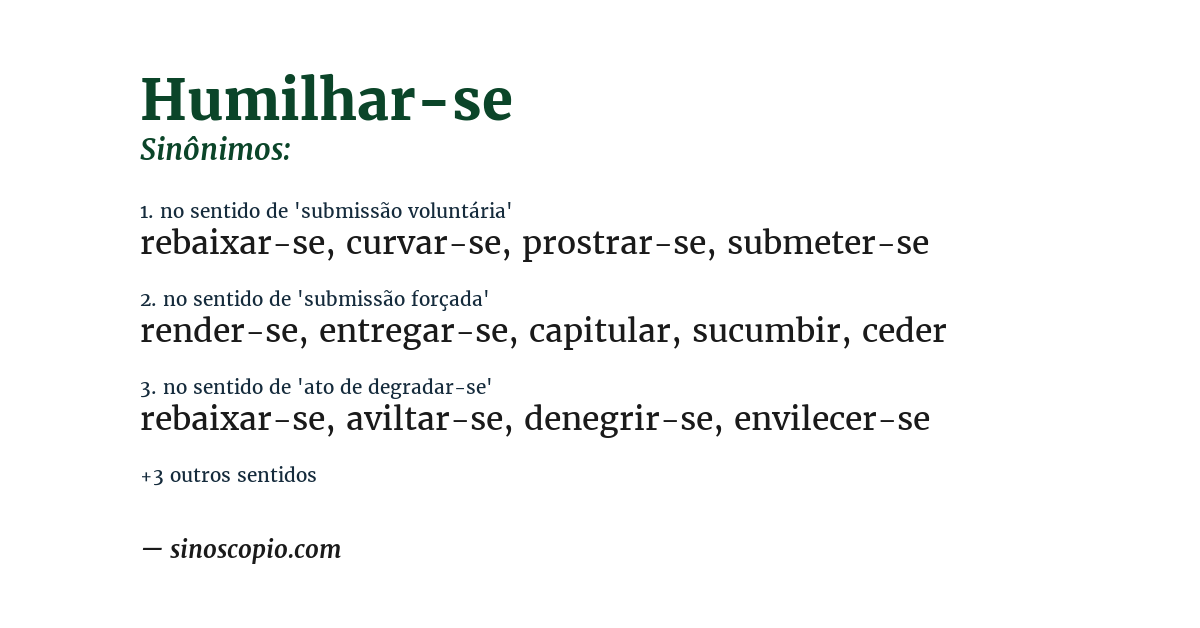 Sinônimo de humilhar-se