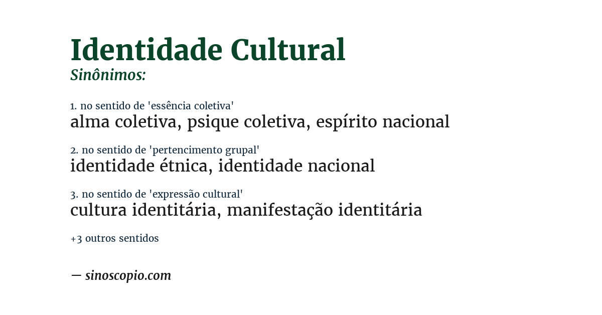 Sinônimo de identidade cultural
